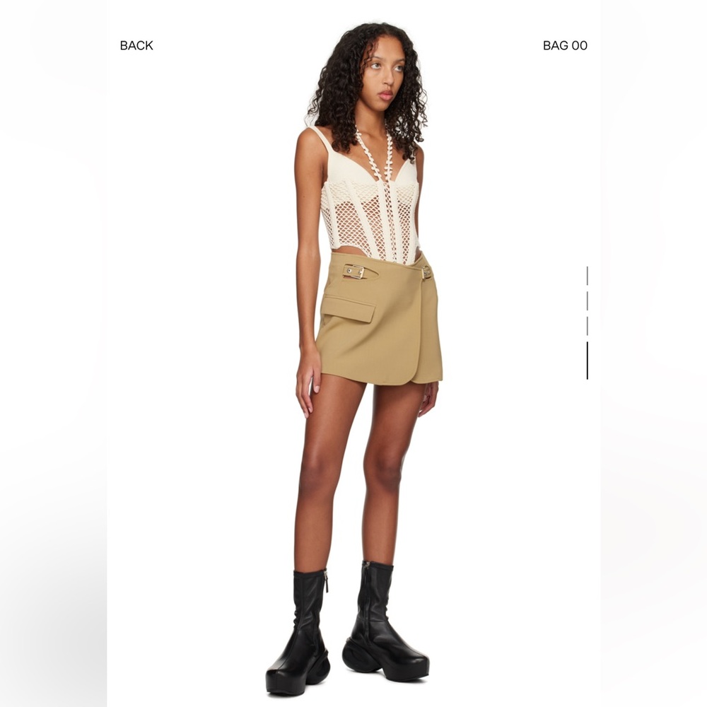 DION LEE Khaki Interlock Blazer Miniskirt